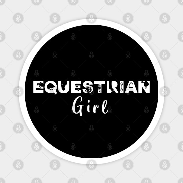 Equestrian Girl (White) Magnet by illucalliart